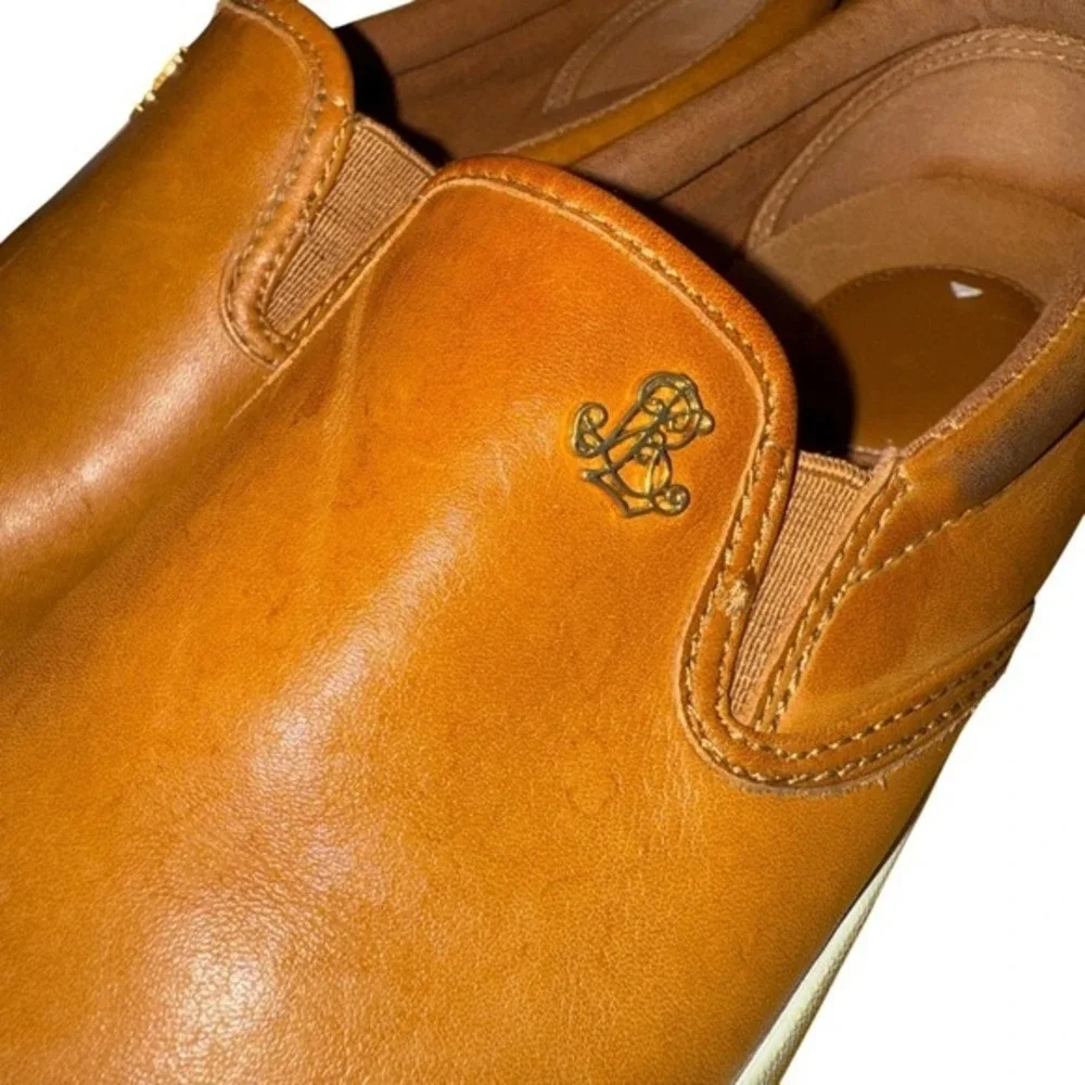 Lauren Ralph Lauren Ria Loafers SlipOn Womens 9B Pre-Owned Tan Leather LRL Shoes